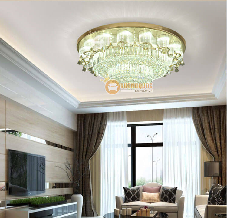 Đèn ốp trần pha lê cao cấp kiểu dáng sang trọng CM206-6